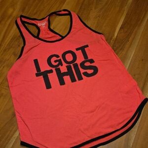 Hard Candy Coral Racerback Tank with Black Trim